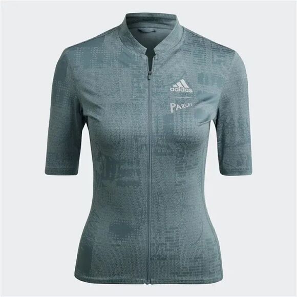Adidas Parley Cycling Zipper Jersey Top Women's Small S Grey Heat RDY New HI6832 - Picture 16 of 16